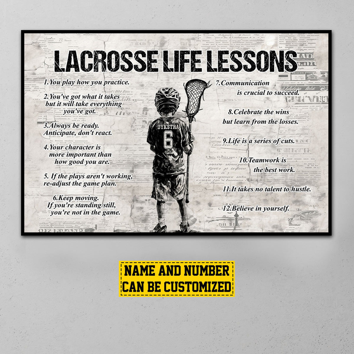 Personalized Lacrosse Life Lessons Kid Poster / Canvas - Custom Gift For Lacrosse Lovers