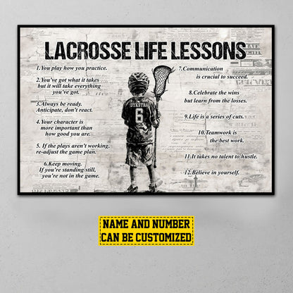 Personalized Lacrosse Life Lessons Kid Poster / Canvas - Custom Gift For Lacrosse Lovers