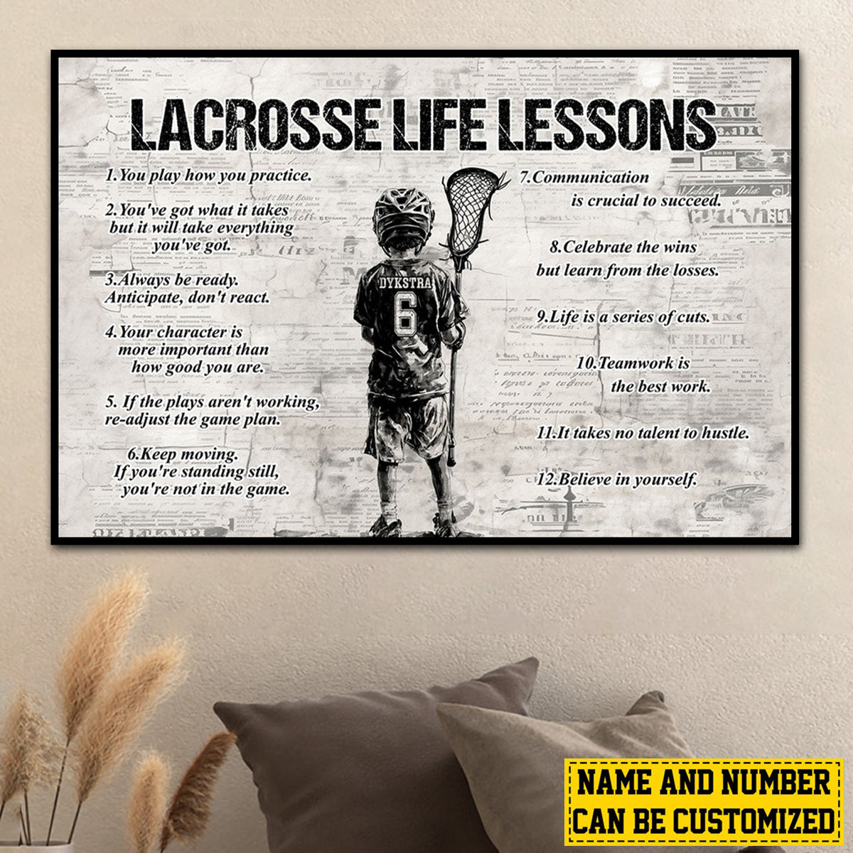 Personalized Lacrosse Life Lessons Kid Poster / Canvas - Custom Gift For Lacrosse Lovers