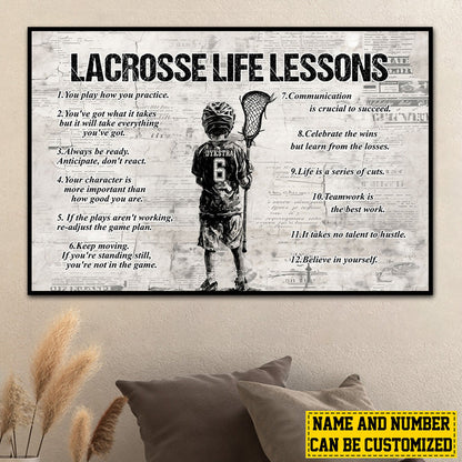 Personalized Lacrosse Life Lessons Kid Poster / Canvas - Custom Gift For Lacrosse Lovers