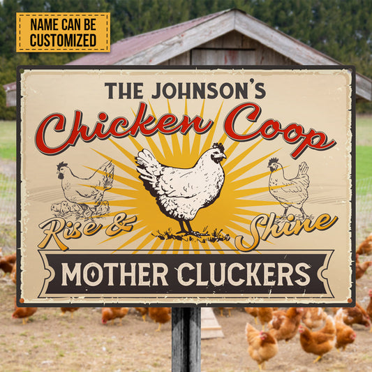 Personalized Rise And Shine Farm Chicken Coop - Custom Metal Sign