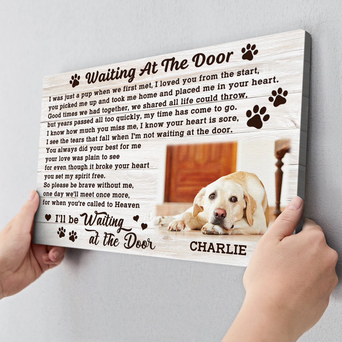 Waiting At The Door - Personalized Pet Portrait Canvas / Poster