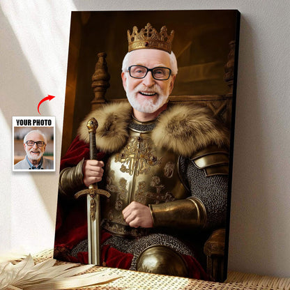 Custom Photo Royal Painting Style For Dad, Grandpa - Personalized Poster / Canvas