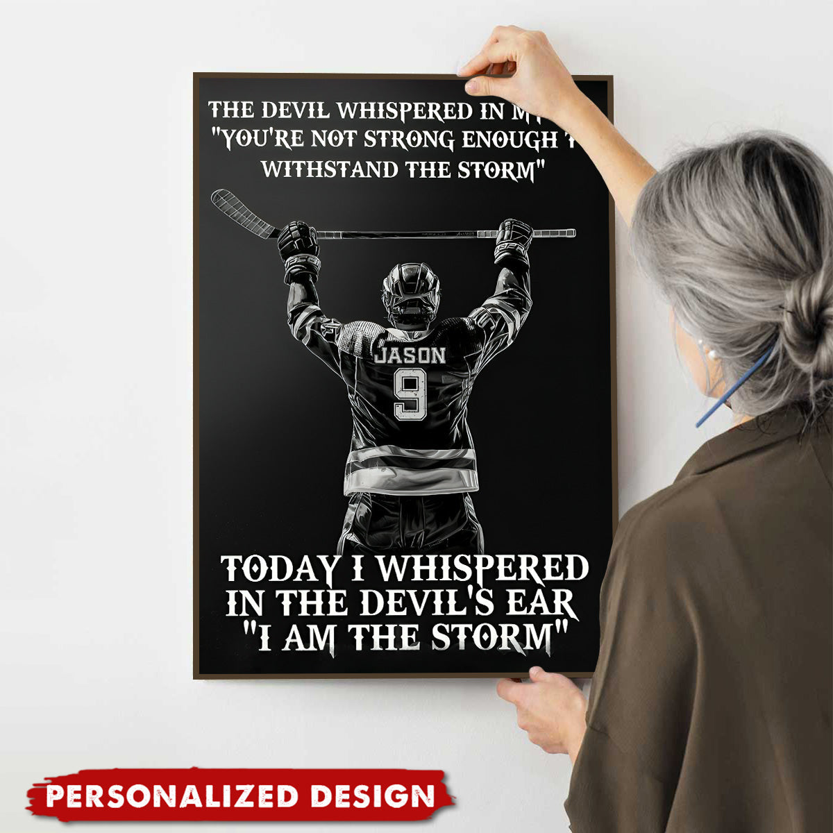 “I Am The Storm” Personalized Hockey Player Poster / Canvas - Gift For Hockey Lovers