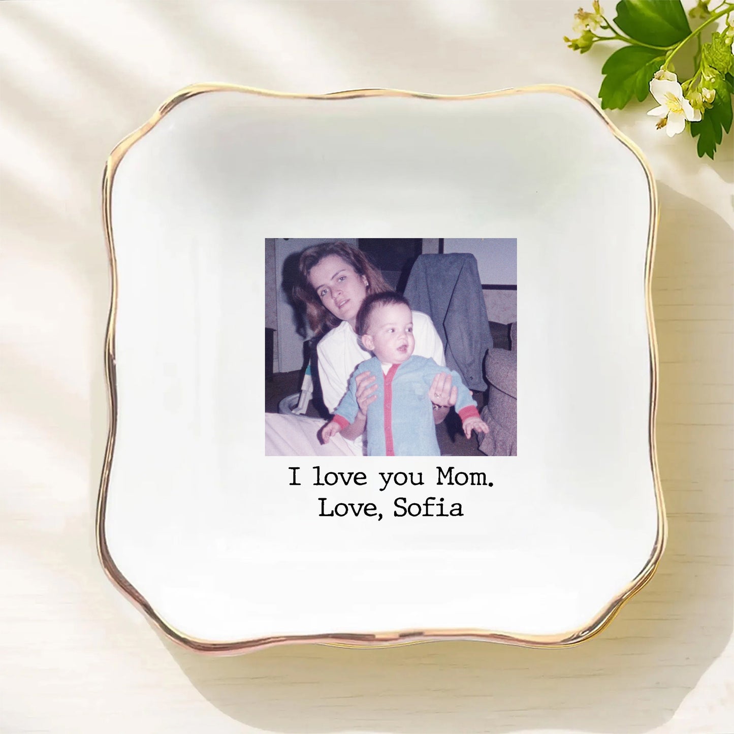 I Love You Mom - Personalized Custom Photo Jewelry Dish