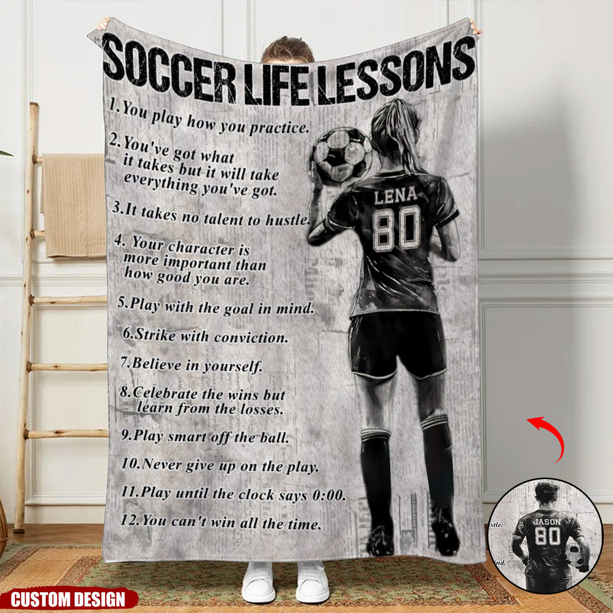 Personalized Motivational Soccer Blanket - Gift For Soccer Lovers