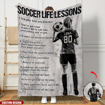 Personalized Motivational Soccer Blanket - Gift For Soccer Lovers