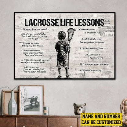 Personalized Lacrosse Life Lessons Kid Poster / Canvas - Custom Gift For Lacrosse Lovers