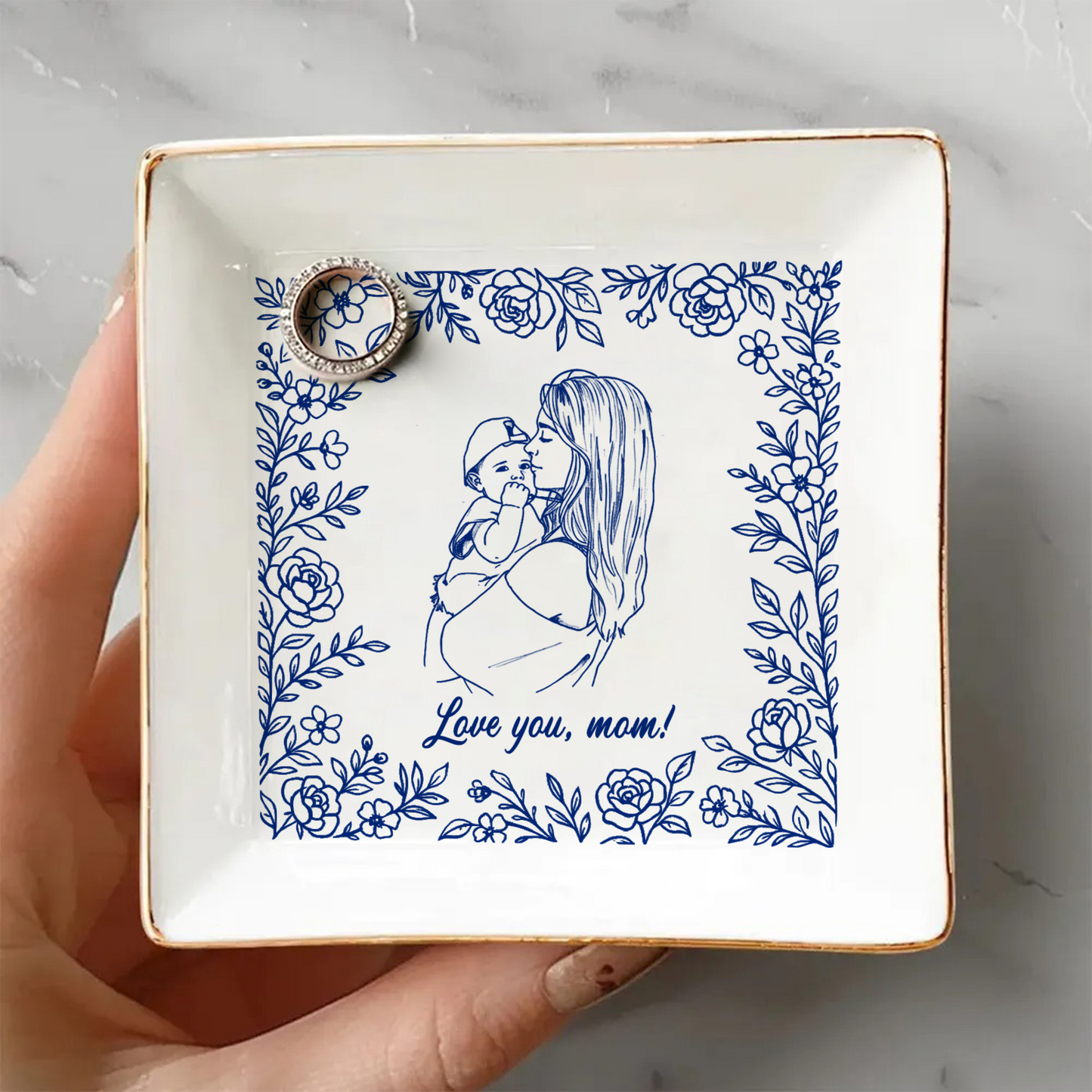 Personalized Mom Jewelry Dish - Custom Photo for Mother’s Day