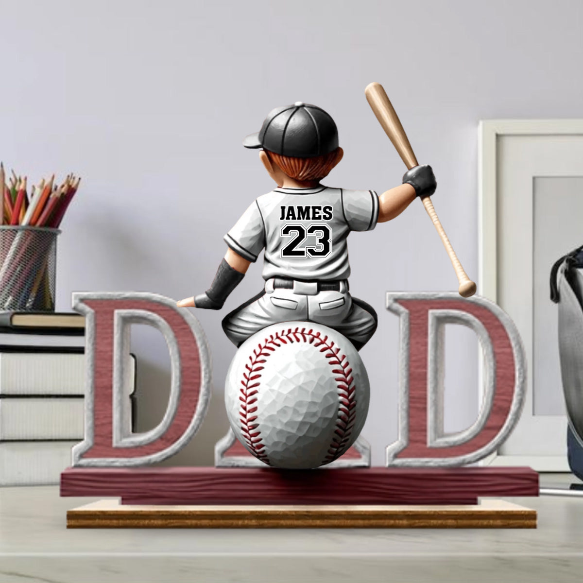 Great Players Are Raised By Even Greater Dads - Personalized 2-Layered Wooden Plaque