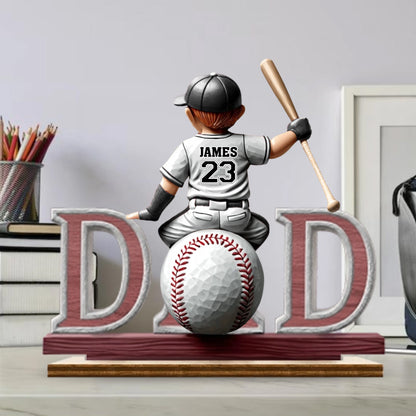 Great Players Are Raised By Even Greater Dads - Personalized 2-Layered Wooden Plaque