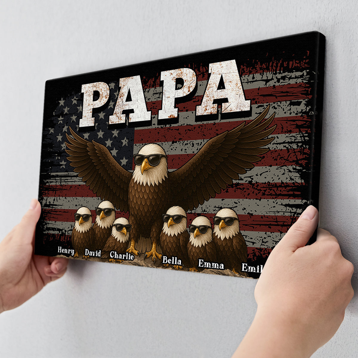 “The Eagle Gang” American Style Canvas / Poster - Personalized Father’s Day Gift