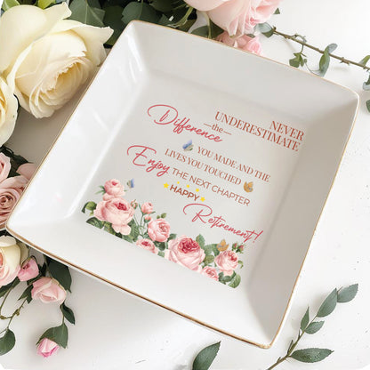 HAPPY RETIREMENT - Personalized Custom Jewelry Dish