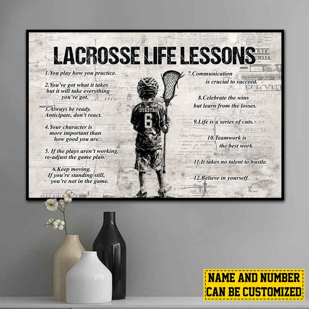 Personalized Lacrosse Life Lessons Kid Poster / Canvas - Custom Gift For Lacrosse Lovers
