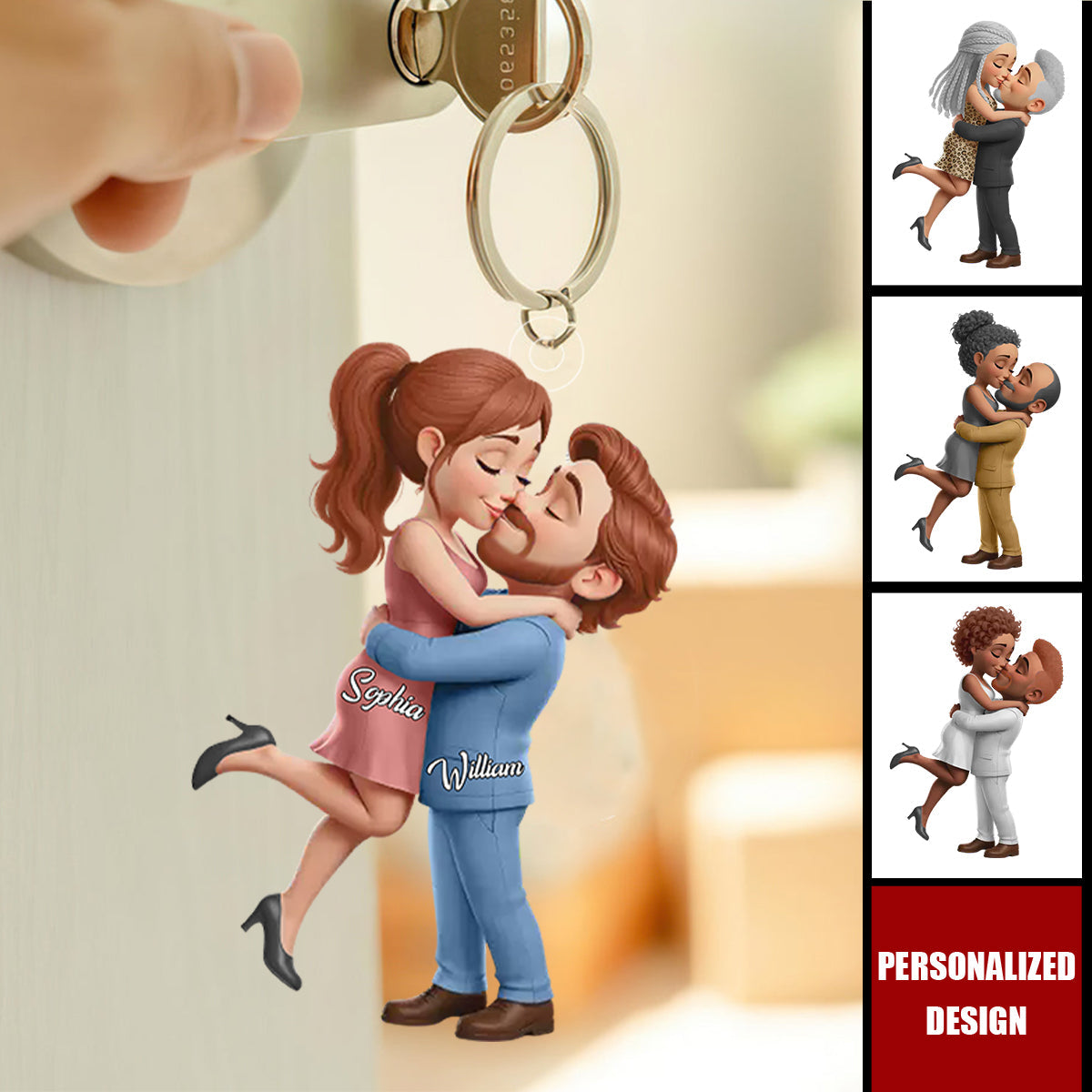 Personalized Custom Anniversary Wedding Keychain - Gifts For Husband And Wife