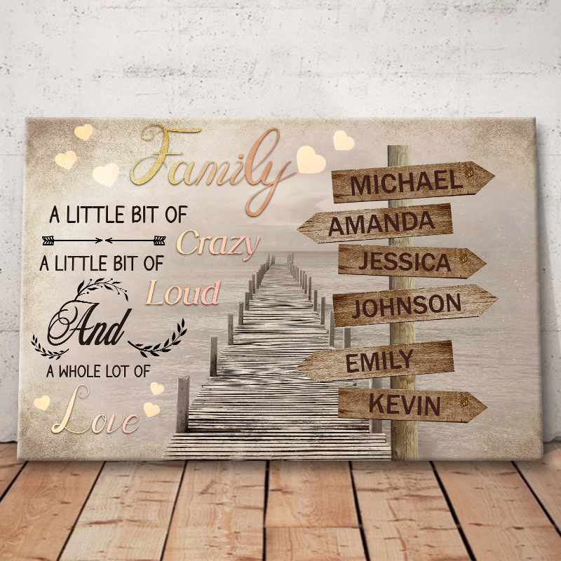 A Little Bit Of Crazy Wall Art - Personalized Custom Family Canvas / Poster