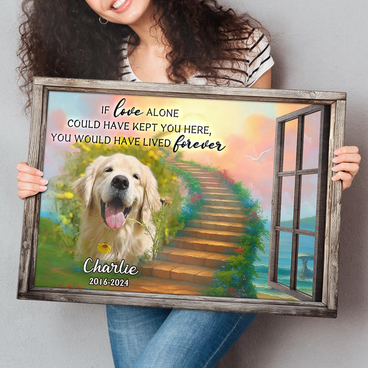 Personalized Custom Photo If Love Could Have Kept You Here Canvas / Poster - Customized Memorial Gift For Pet Lovers
