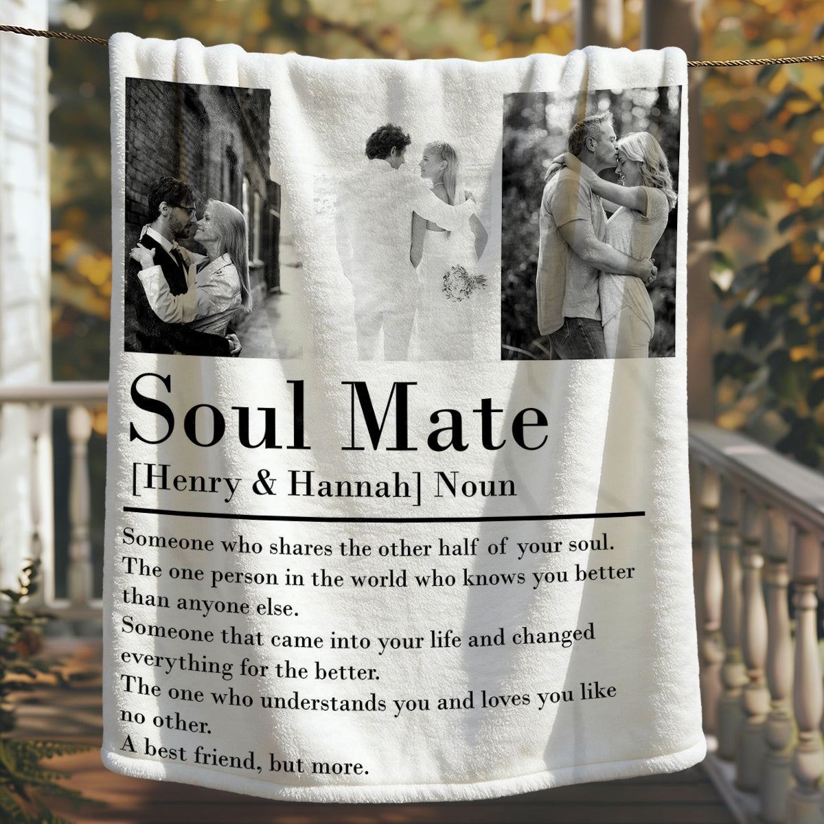 Soul Mate Definition - Personalized Custom Couple Blanket