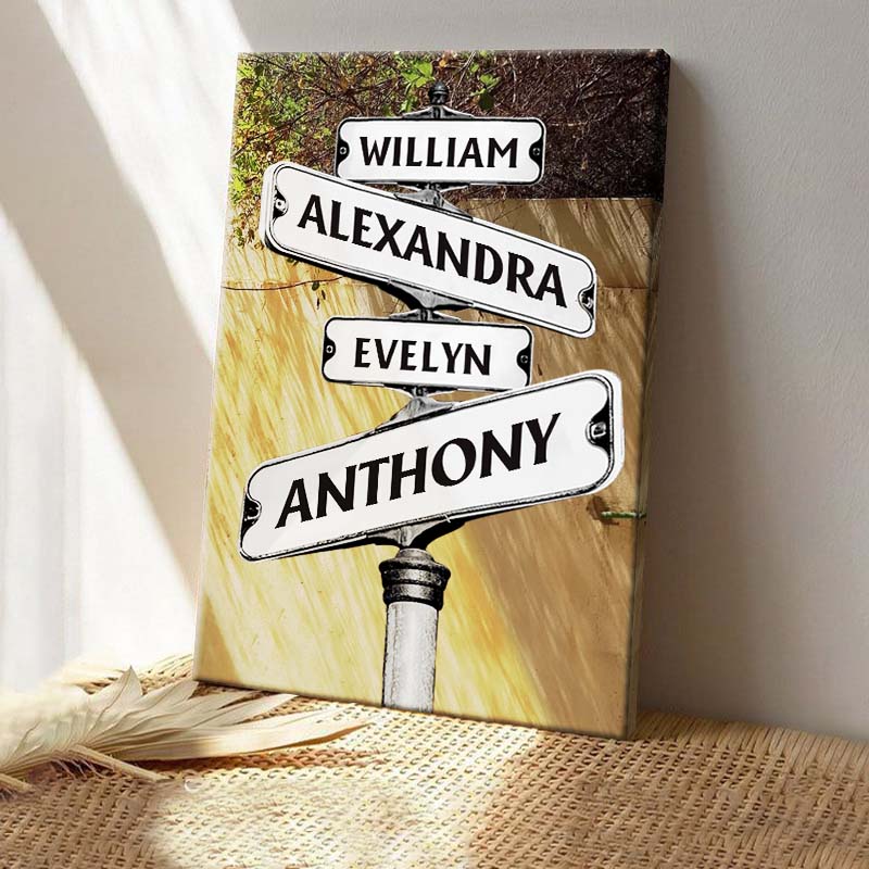 Personalized Customized Street Sign Canvas / Poster - Custom Wall Art Gift For Family