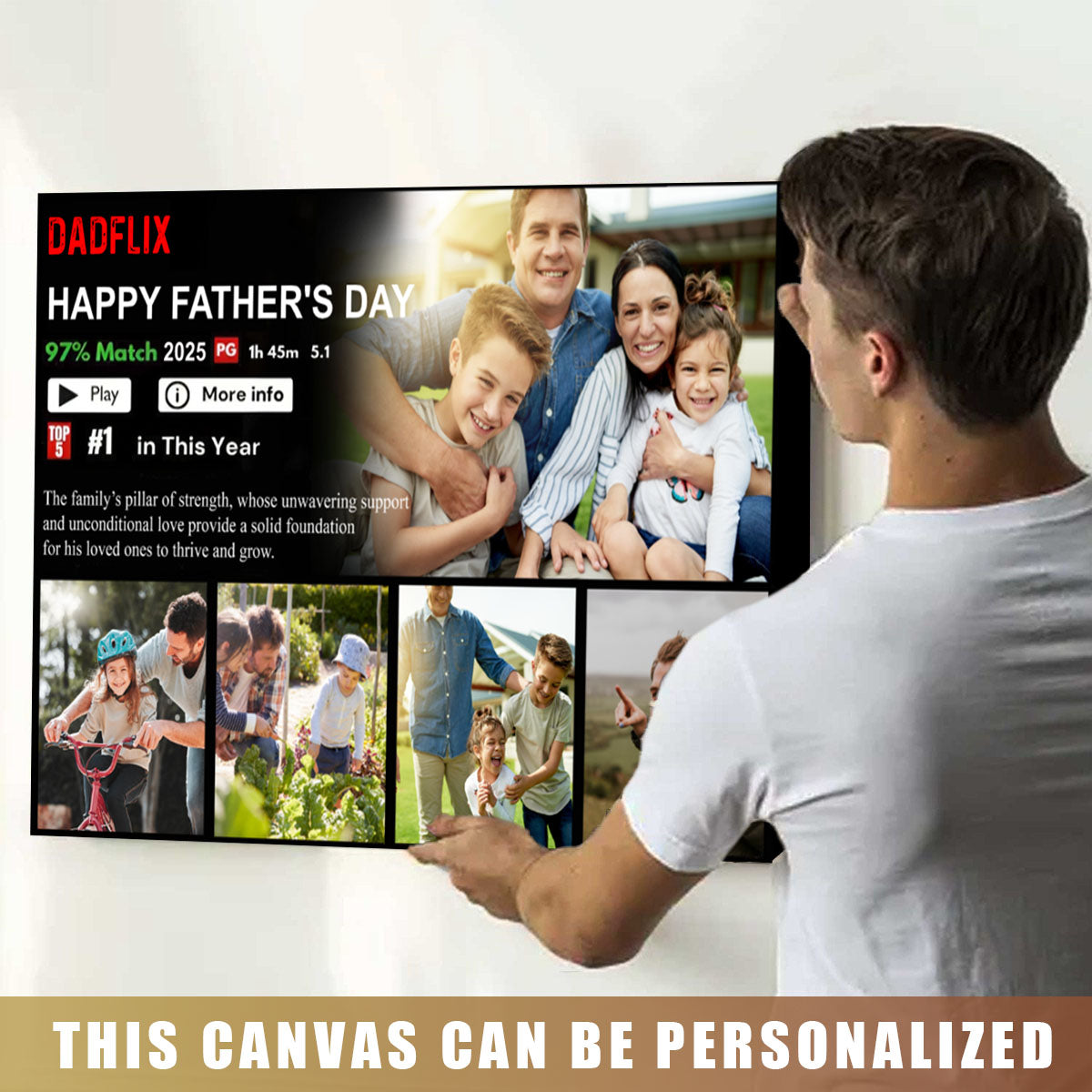 Personalized Dadflix Movie Canvas / Poster - Father’s Day Gift for Dad