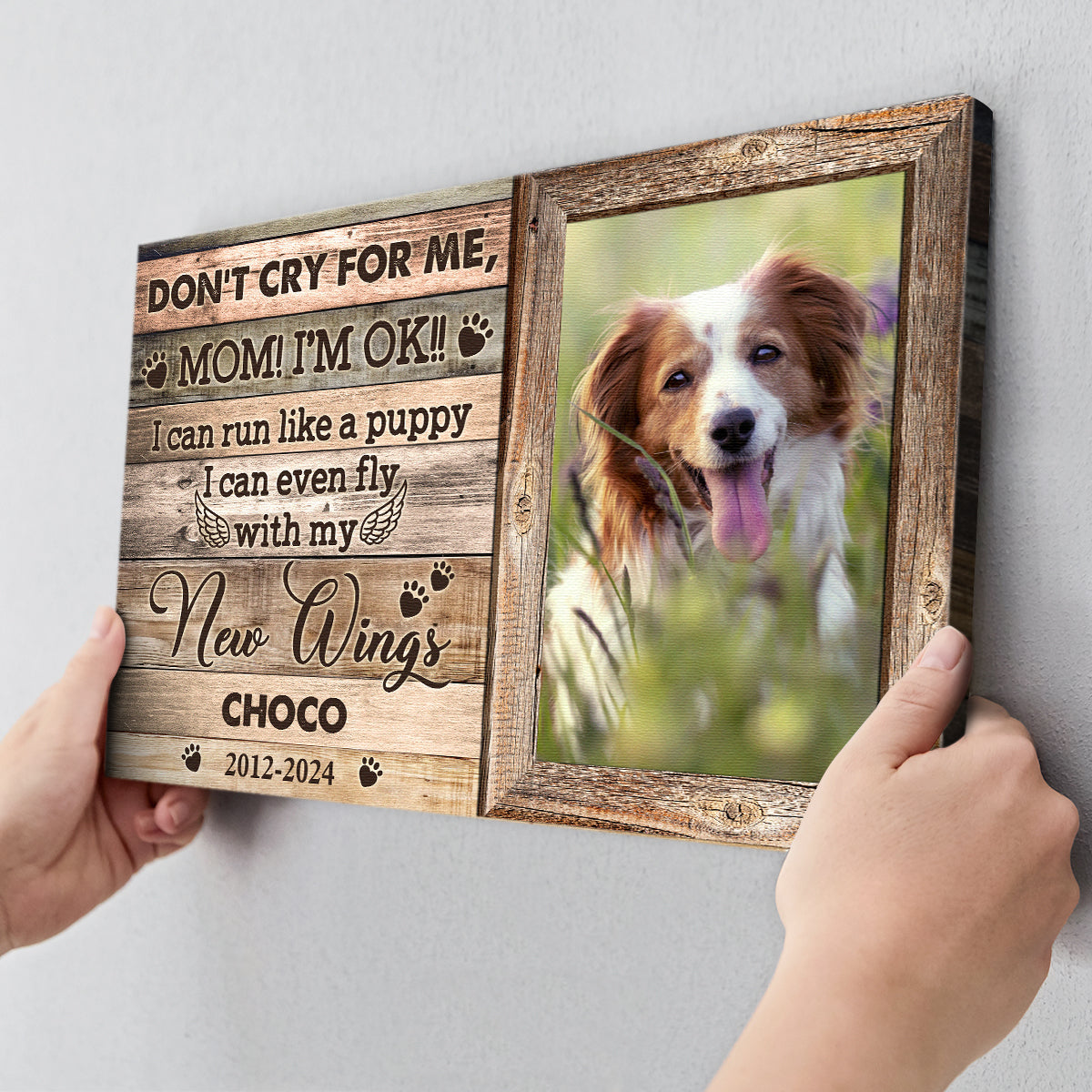 Don't Cry For Me Mommy - Personalized Customized Pet Memorial Canvas / Poster