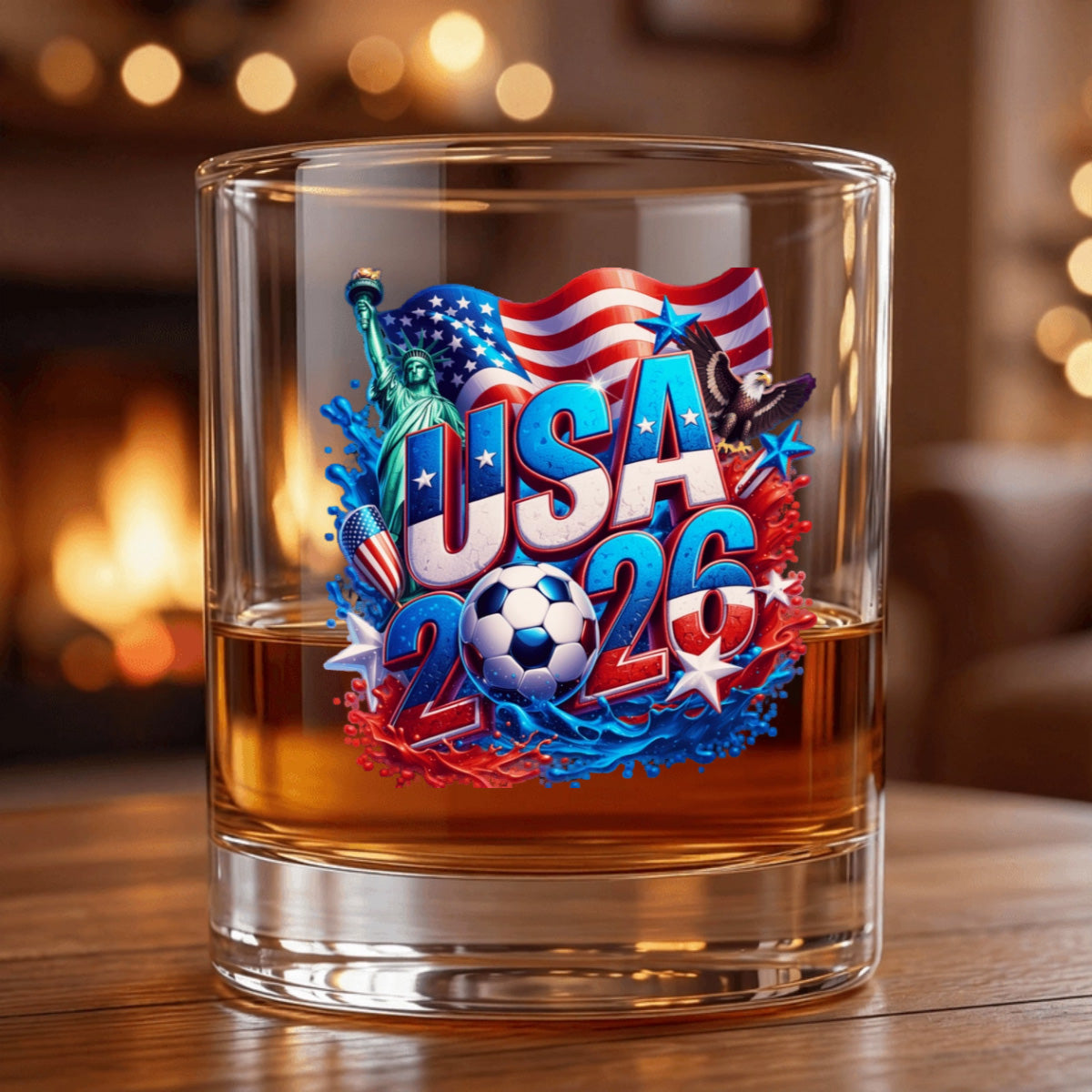 Personalized 2026 National Soccer Team Whiskey Glass - Custom Gift for Diehard Soccer Fans