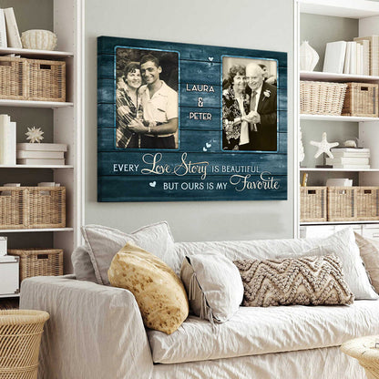 Together They Built A Life They Love - Personalized Custom Couple Photo Canvas / Poster