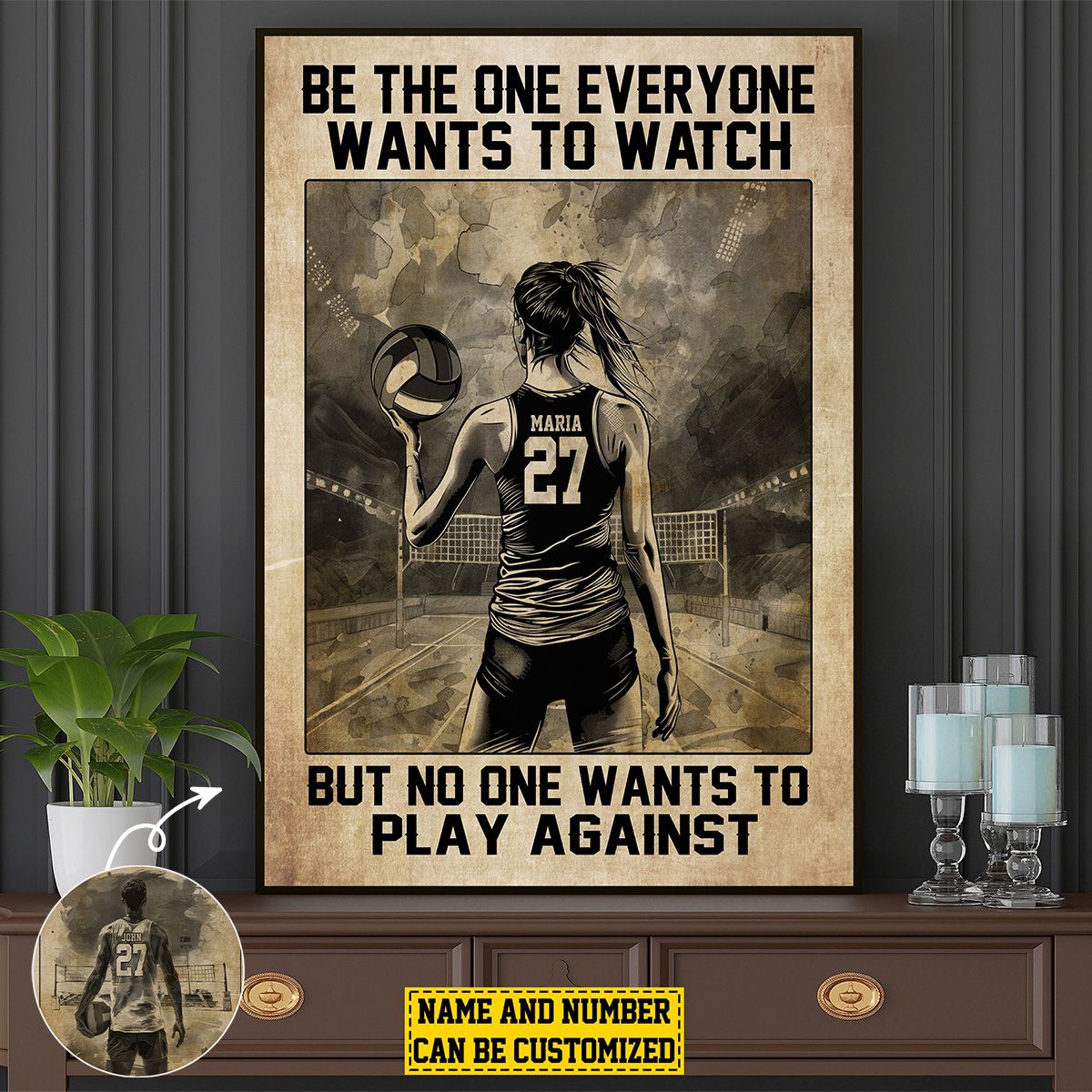 Personalized Volleyball Motivation Poster / Canvas - Gift For Volleyball Lovers