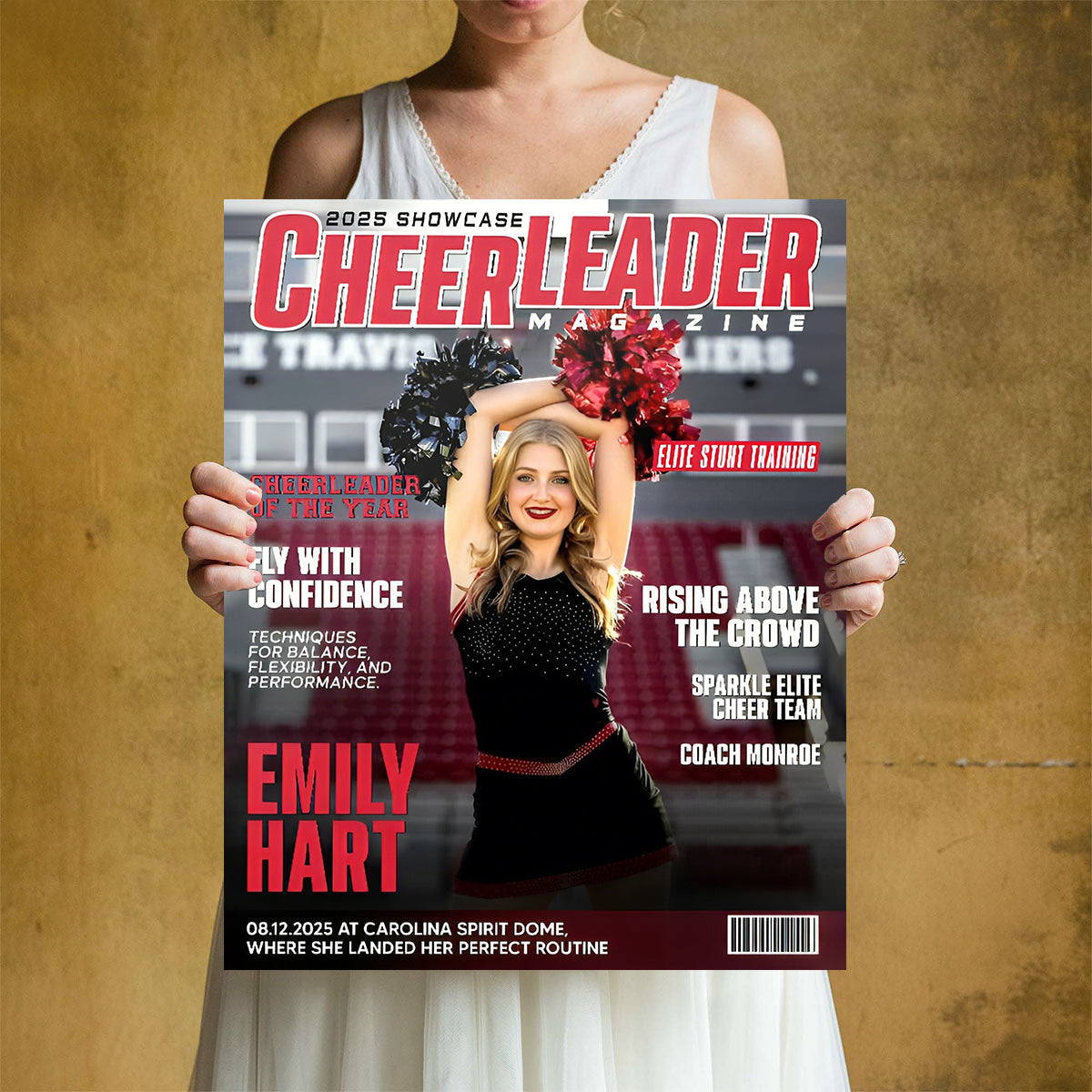 Personalized Cheerleader Magazine Cover Canvas / Poster - Custom Cheer Gift