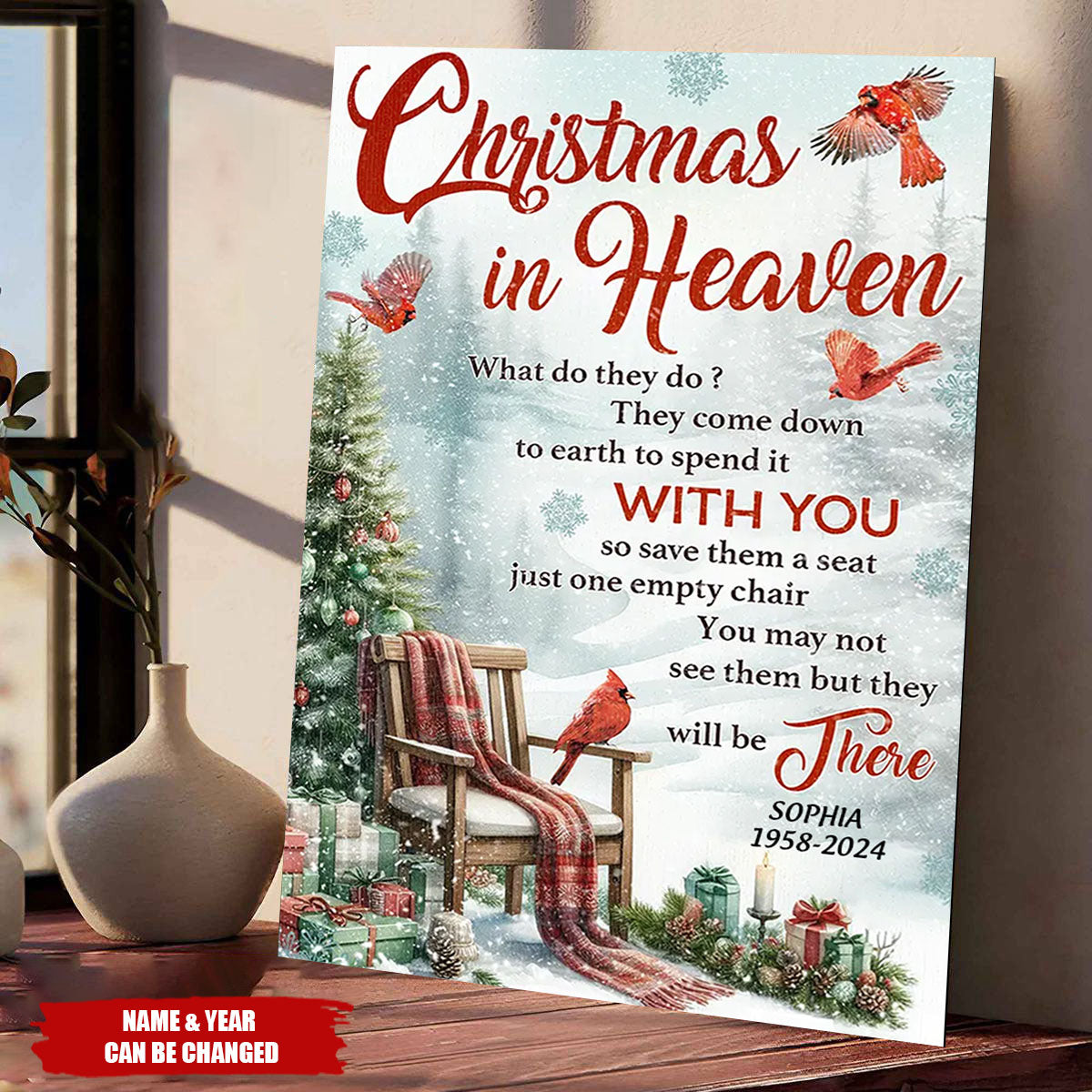 Christmas In Heaven – Personalized Memorial Christmas Poster / Canvas