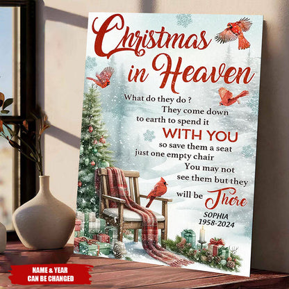 Christmas In Heaven – Personalized Memorial Christmas Poster / Canvas