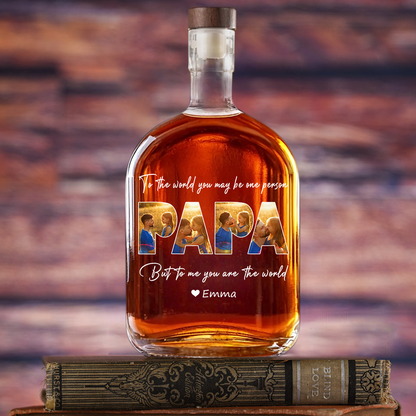 Happy Father’s Day - Custom Family Photo Whiskey Bottle