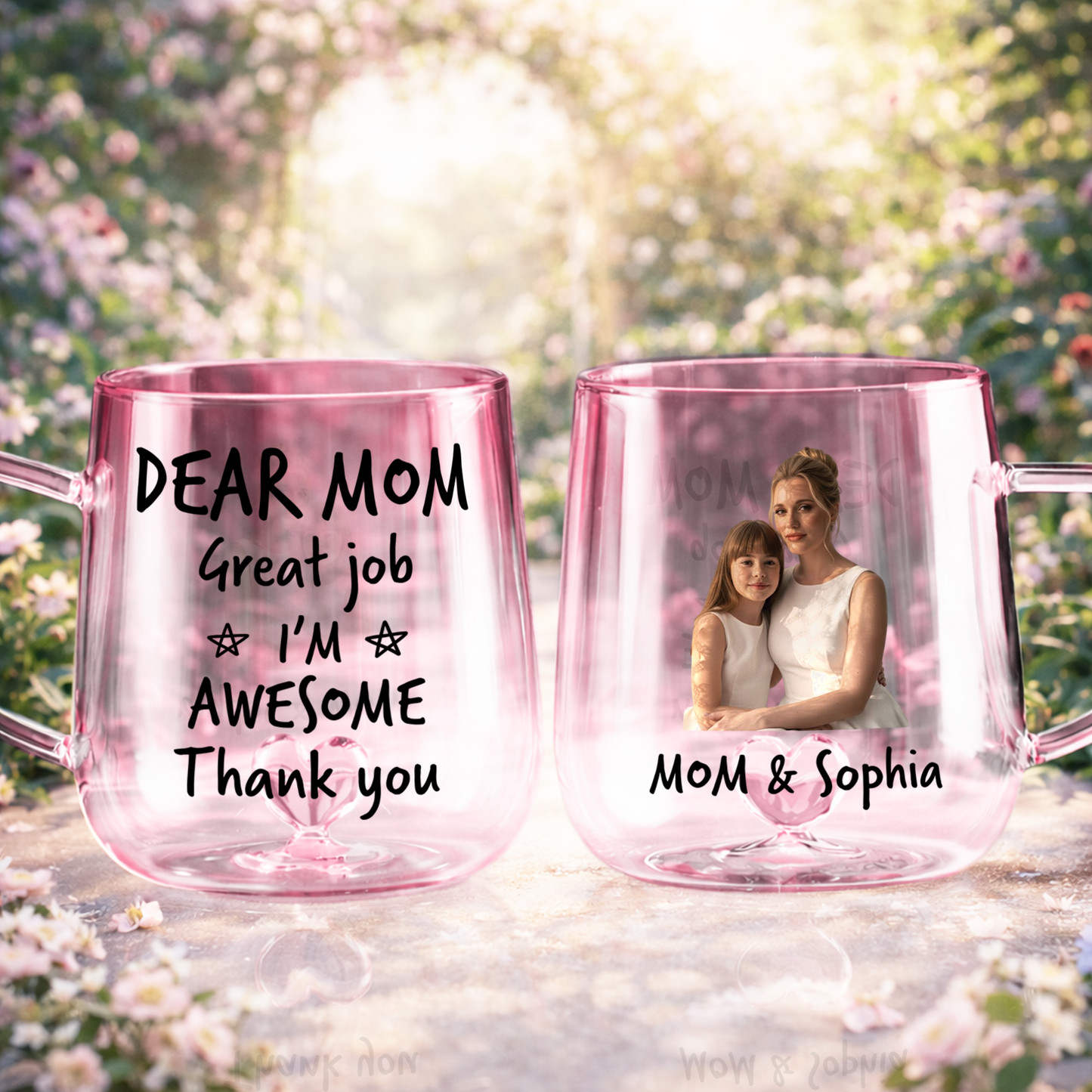 Dear Mom I Am Awesome - Personalized Gradient Glass Mug