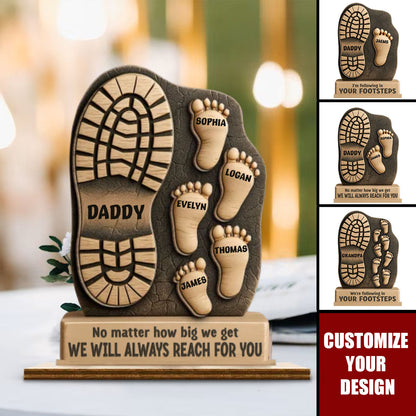 Your Footsteps Led Our Way - Personalized Family Wooden Plaque