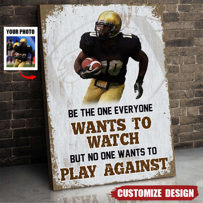 Personalized America Football Player Photo Poster / Canvas -  Gifts For Football Players
