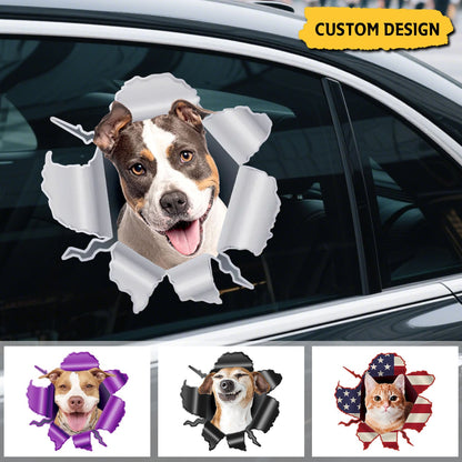 Personalized Peeking Pets Sticker- Gift For Pet Lovers