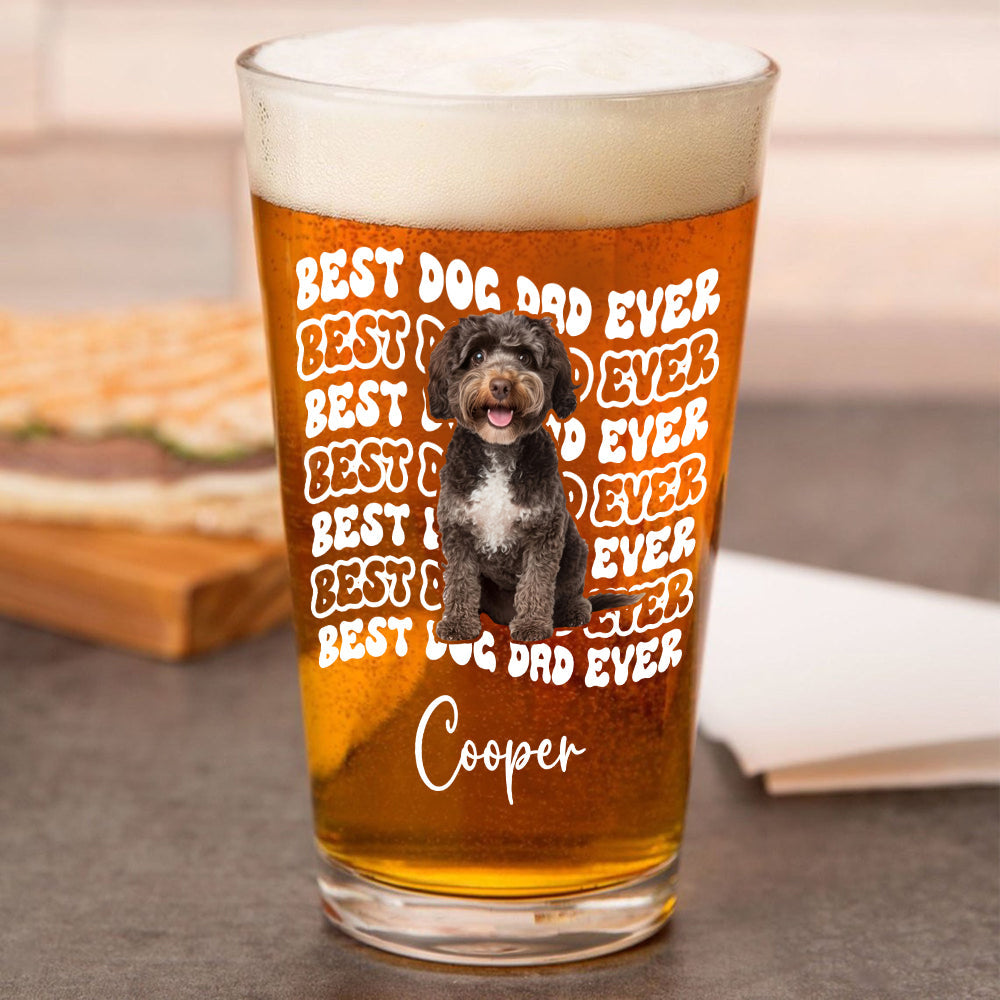 Tumbler material and size view - Personalized Dog Dad Beer Glass