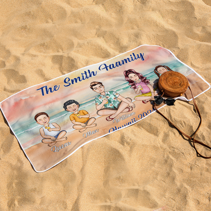 Personalized 'The [Your Name] Family' Beach Towel - Custom Vacation Keepsake