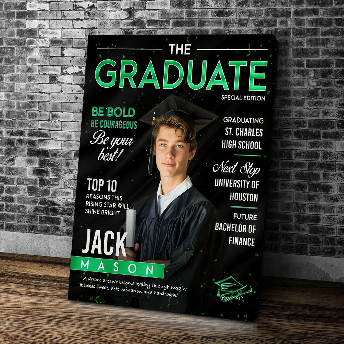 Graduation Magazine Cover - Personalized Canvas / Poster