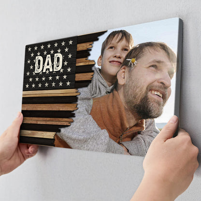 Canvas / Poster material and size view - Custom Photo American Flag Canvas