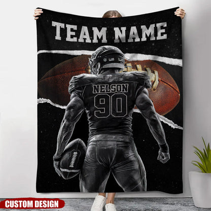 Personalized American Football Boy Blanket - Gift for Fans & Players