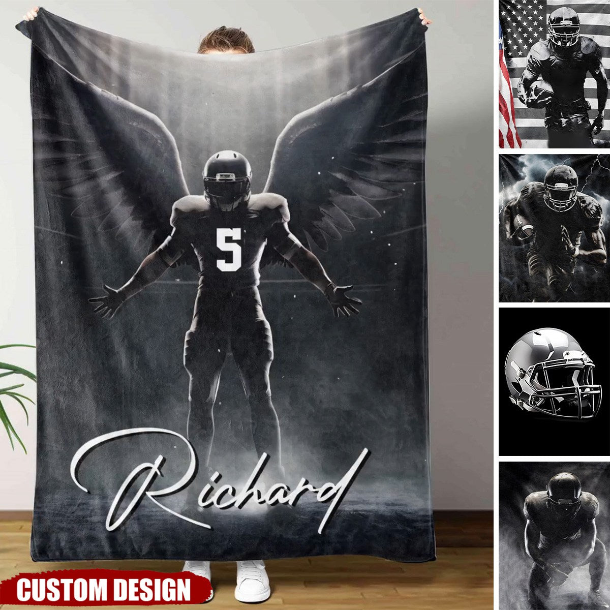 Personalized American Football Blanket - Gift for Football Lovers