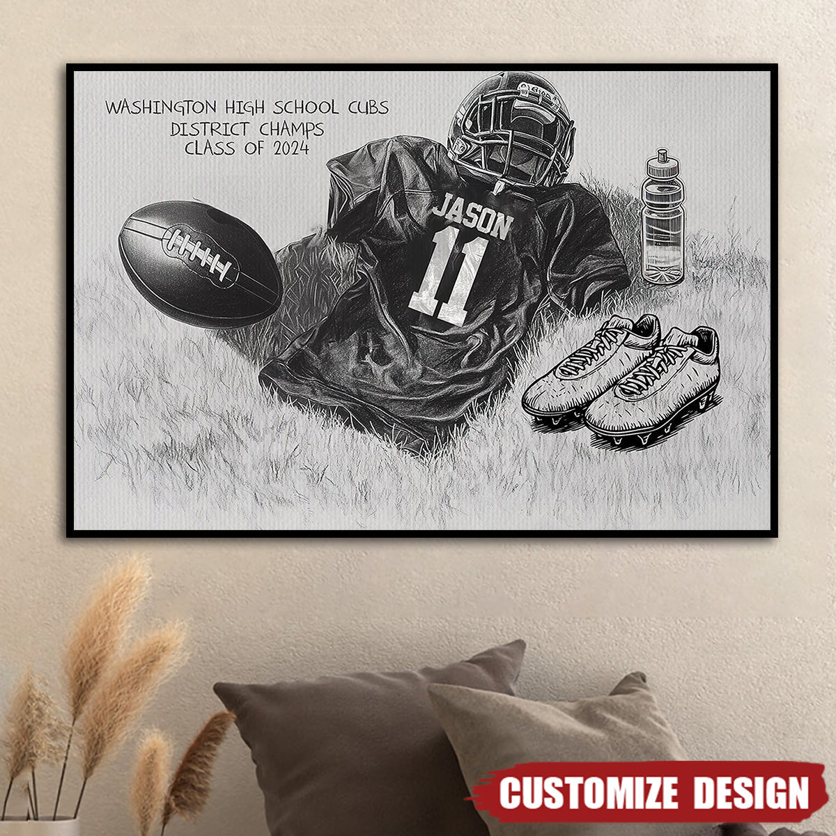Football Senior Night Gifts personalization view for Son/Grandson