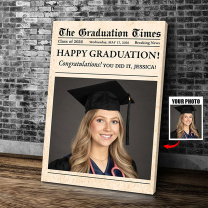The Graduation Times - Personalized Canvas / Poster for Him or Her