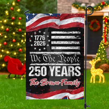 Custom 250th America flag featuring a majestic eagle and personalized family name for patriotic yard decor image 6