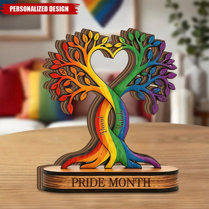 Custom Lgbtq Tree Of Life Plaque personalization view for Couples