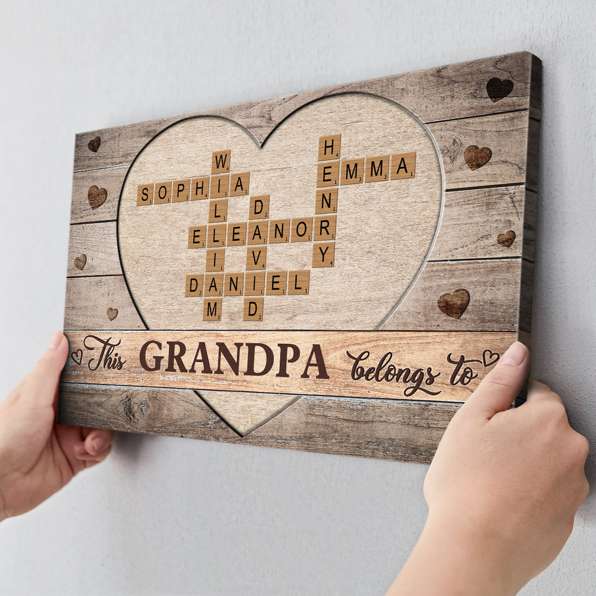 Personalized Customized This Family Belong To Canvas / Poster - Custom Crossword Wall Art Gift For Family Members