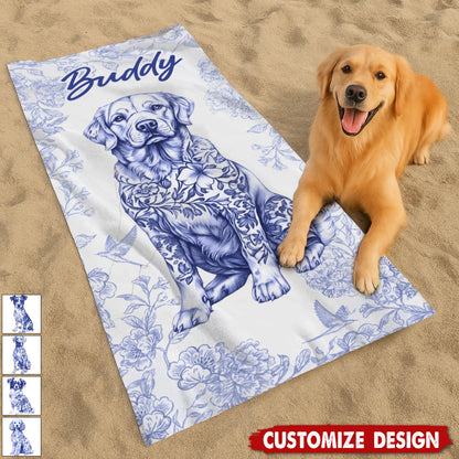 Personalized Dog Beach Towel - Summer Gift For Pet Lovers