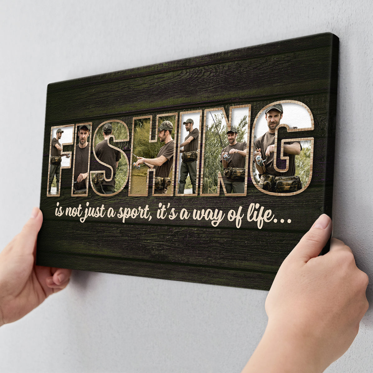 Personalized Custom Fishing Photo Canvas / Poster - Gift For Fishing Lovers