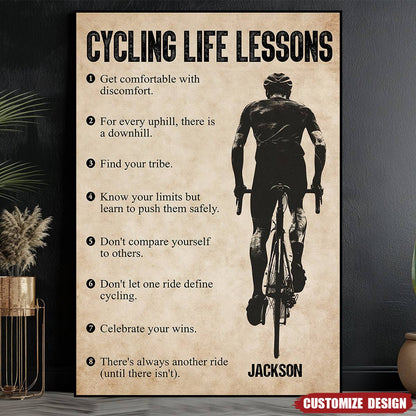 Personalized Cycling Life Lessons Poster / Canvas - Custom Gift For Cycling Lovers